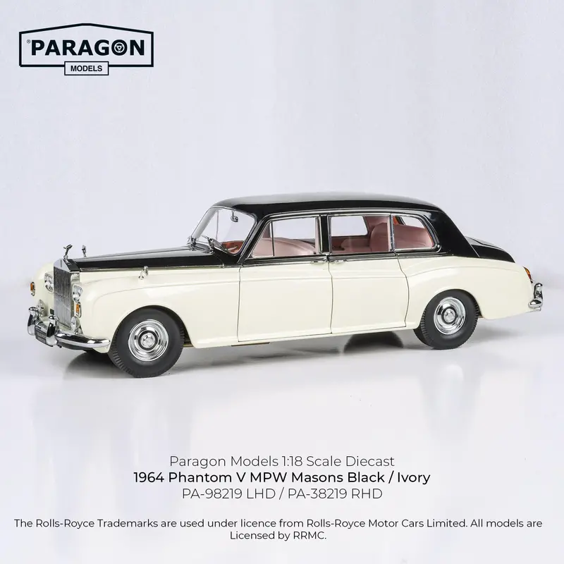 1:18 Rolls Royce Phantom V -- Masons Black / Ivory -- Paragon Models 1