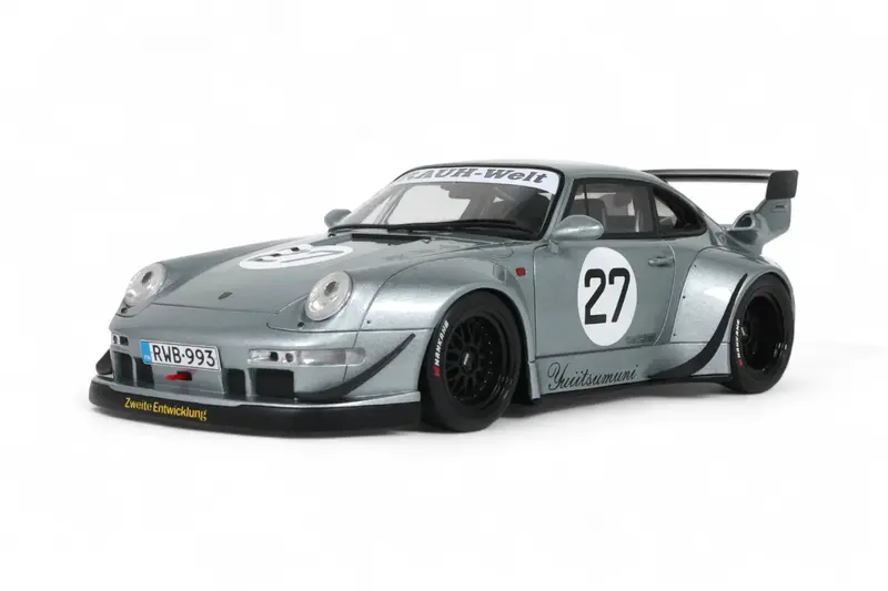 1:18 Rwb 993 -- #27 Silver "Yuiitsumuni" -- Gt Spirit Porsche 911 Gt522 1
