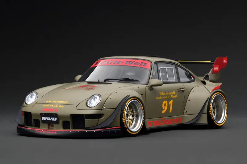 1:18 Rwb 993 (Porsche 911) -- #91 Khaki -- Ignition Model Ig3626 1