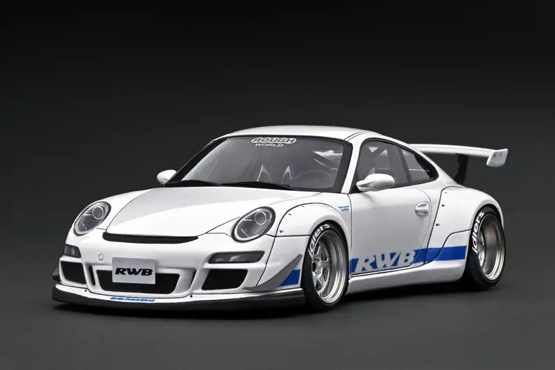 1:18 Rwb 997 Gt3 -- White W/Blue Stripes -- Ignition Model Porsche Ig3252 1