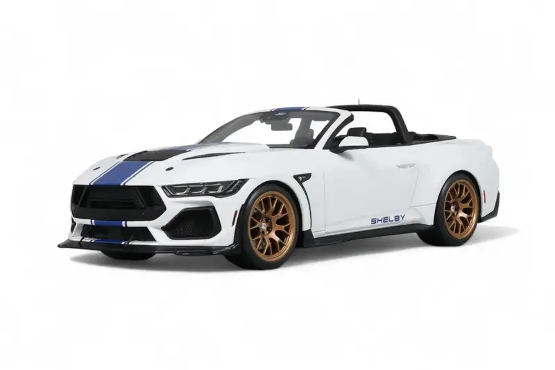 1:18 Shelby Mustang Super Snake Convertible -- White W/Blue Stripe -- Gt Spirit 1