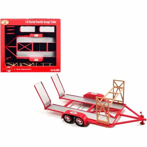 1:18 Tandem Dual Axle Trailer -- Busted Knuckles Garage -- Greenlight 1