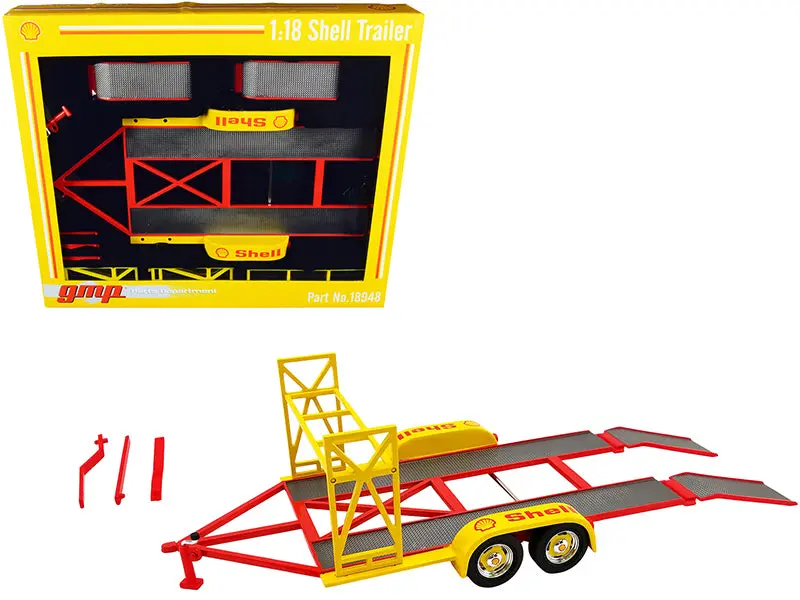 1:18 Tandem Dual Axle Trailer -- Shell Oil -- Greenlight 1