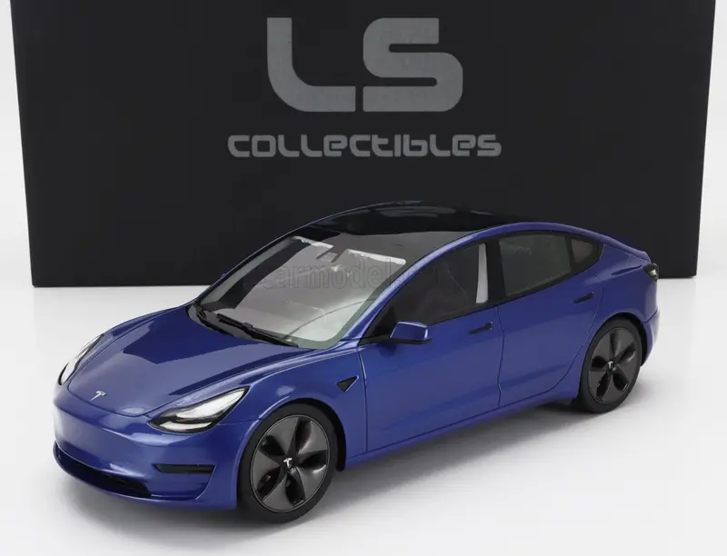 1:18 Tesla Model 3 2021 -- Deep Blue Metallic -- Ls Collectibles 1