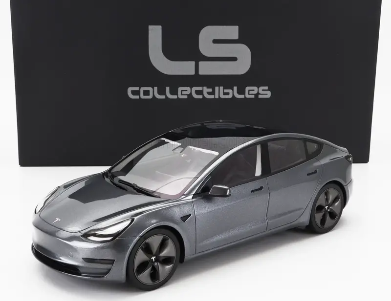 1:18 Tesla Model 3 2021 -- Midnight Silver Metallic -- Ls Collectibles 1