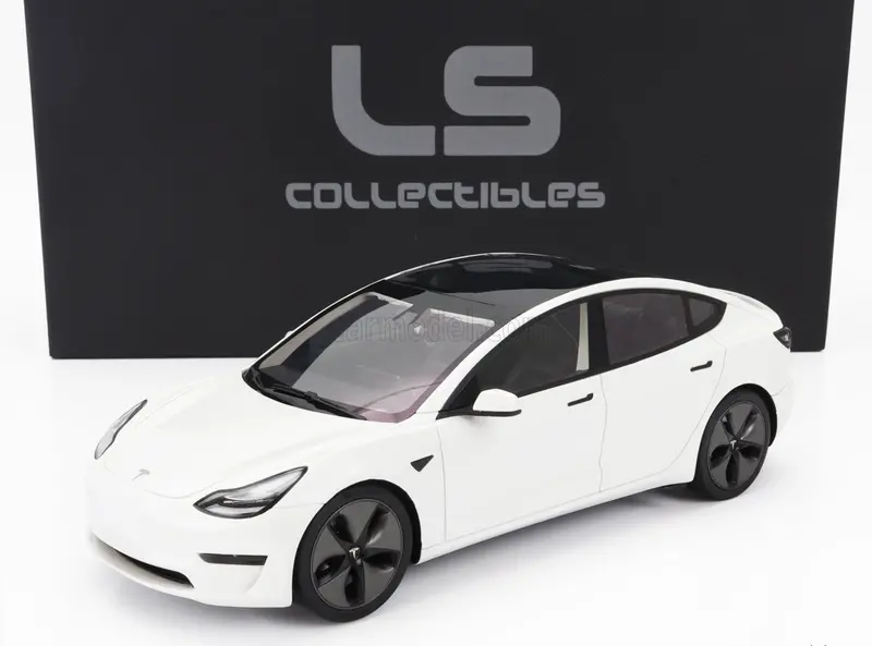 1:18 Tesla Model 3 2021 -- Pearl White Metallic -- Ls Collectibles 1