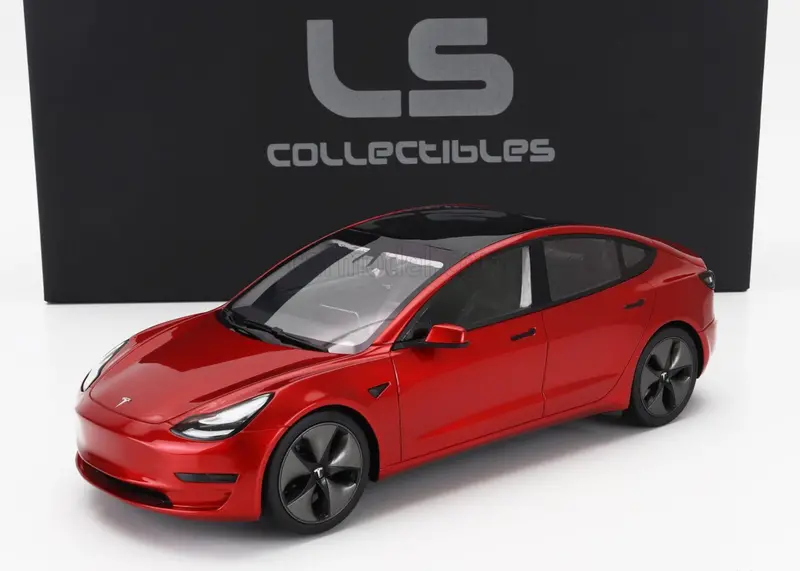 1:18 Tesla Model 3 2021 -- Red Metallic -- Ls Collectibles 1
