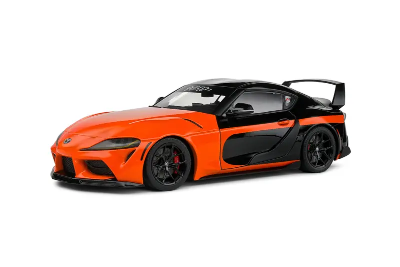 1:18 Toyota Gr Supra (A90) 2024 -- Orange/Black Streetfighter -- Solido 1