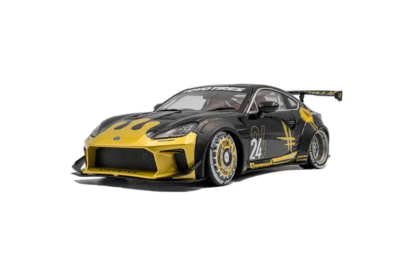 1:18 Toyota Gr86 Liberty Walk -- #24 Black/Gold -- Solido 1
