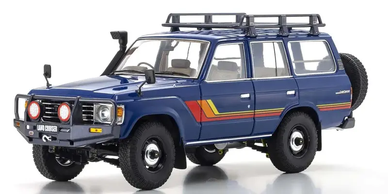 1:18 Toyota Land Cruiser 60 With Parts -- Blue -- Kyosho Ks08956xbl 1
