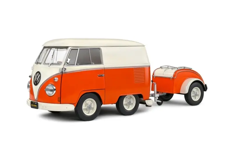 1:18 Volkswagen Shorty "Kool Kombi" -- Orange/White -- Solido 1