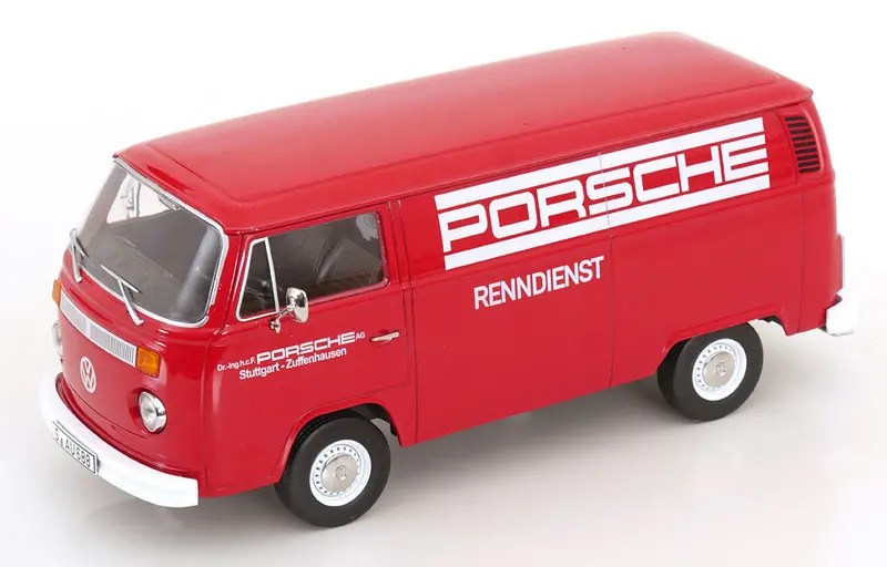 1:18 Volkswagen T2b Kombi Bus Delivery Van -- Red Porsche Racing -- Kk-Scale 1