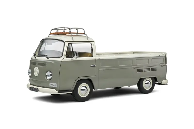 1:18 Volkswagen (Vw) T2 Kombi Pickup -- Grey/White -- Solido 1