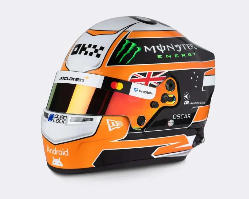 1:2 Helmet -- 2025 Oscar Piastri (Monaco Gp) - Mclaren -- Bell Mini Helmet F1 1
