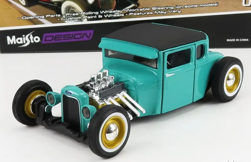 1:24 1929 Ford Model A -- Turquoise (Light Green) -- Maisto Design 1