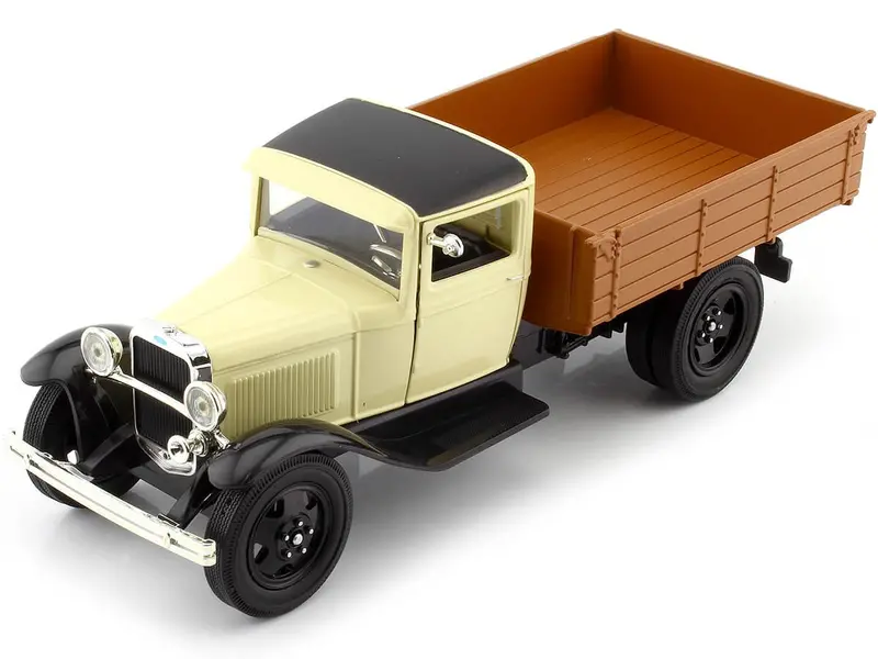 1:24 1931 Ford Model Aa Pickup Truck -- Cream/Black -- Motormax 1