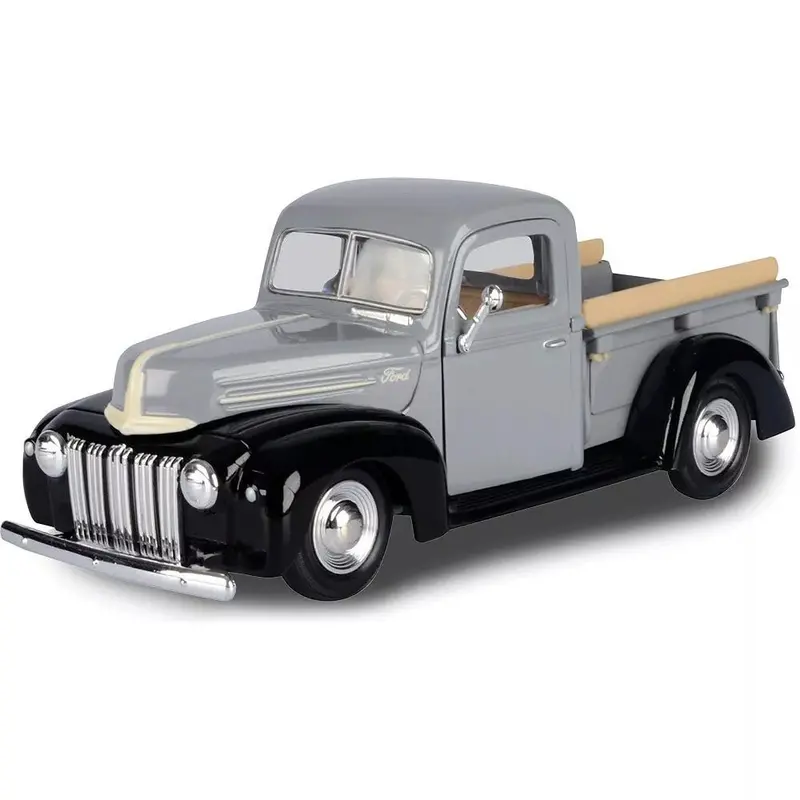 1:24 1942-47 Ford "Jailbar" Pickup Truck -- Grey / Black -- Motormax 1