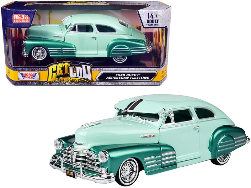 1:24 1948 Chevrolet Fleetside Lowrider -- Pastel Green -- Motormax Get Low 1
