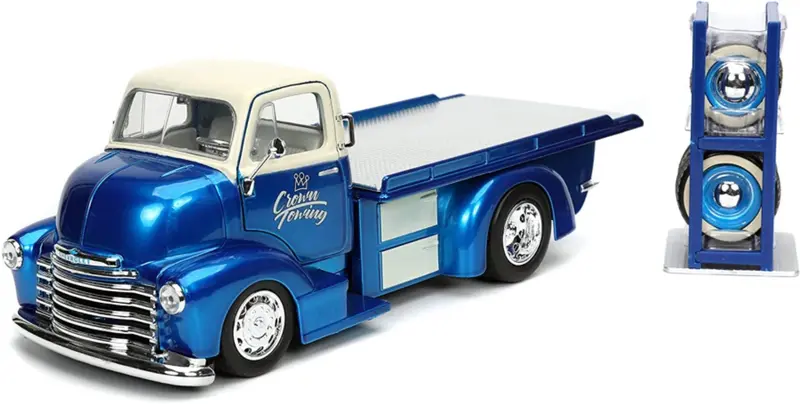1:24 1952 Chevrolet Coe -- Blue W/Extra Wheels -- Jada: Just Trucks 1
