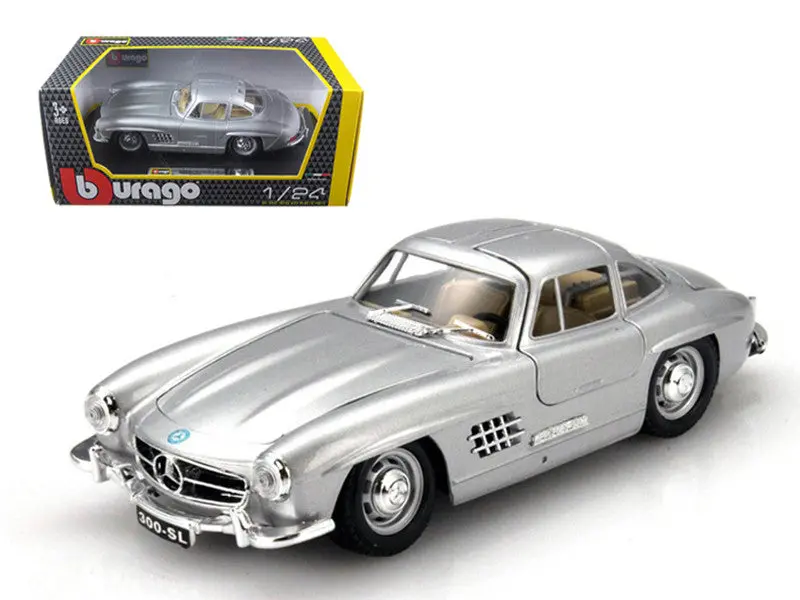 1:24 1954 Mercedes Benz 300 Sl Gullwing -- Silver -- Bburago 1