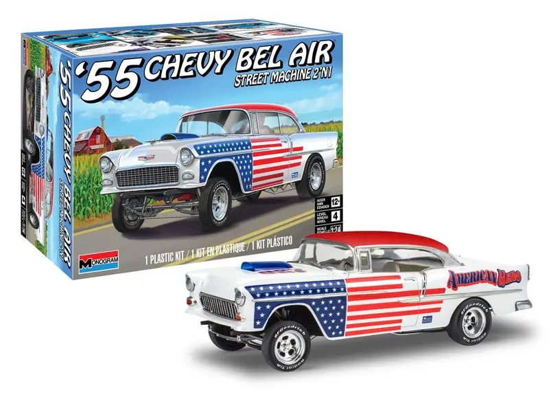 1:24 1955 Chevrolet Bel Air Street Machine -- Plastic Kit -- Revell 14519 1