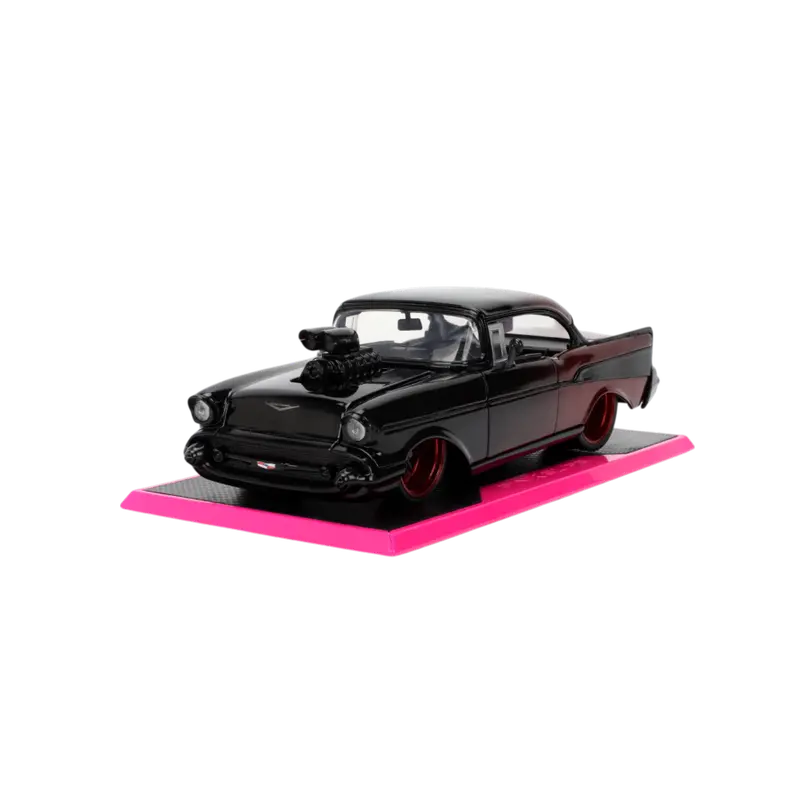1:24 1957 Chevrolet Bel Air -- Black/Red -- Jada: Pink Slips 1