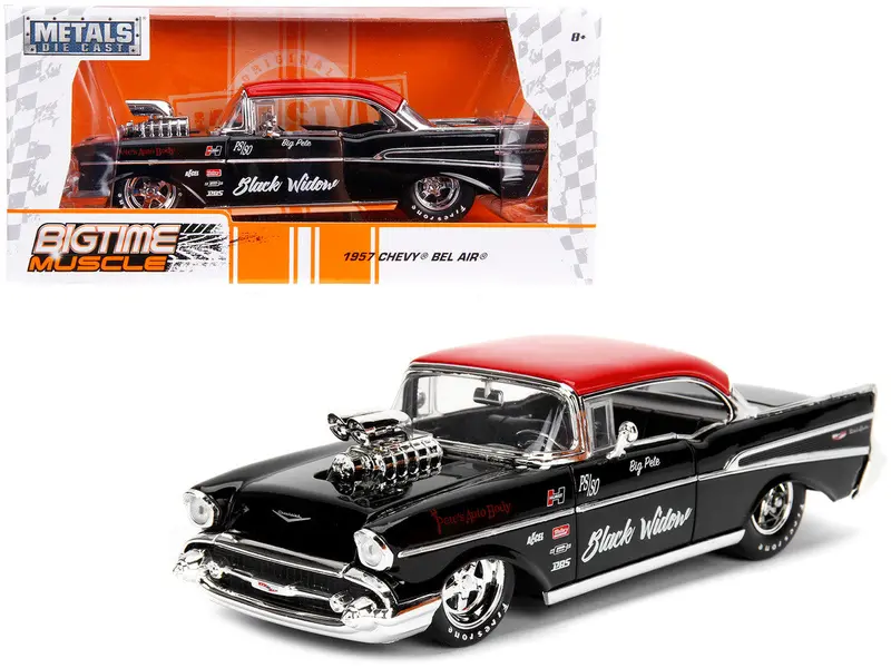 1:24 1957 Chevrolet Bel Air -- Black Widow -- Jada: Big Time Muscle 1