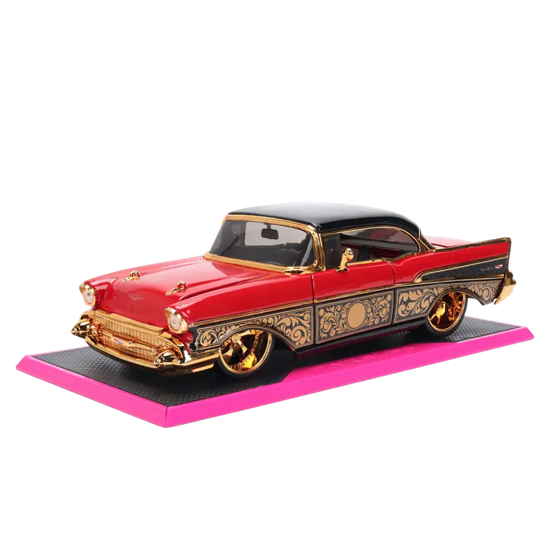 1:24 1957 Chevrolet Bel Air -- Red/Gold -- Jada: Pink Slips 1