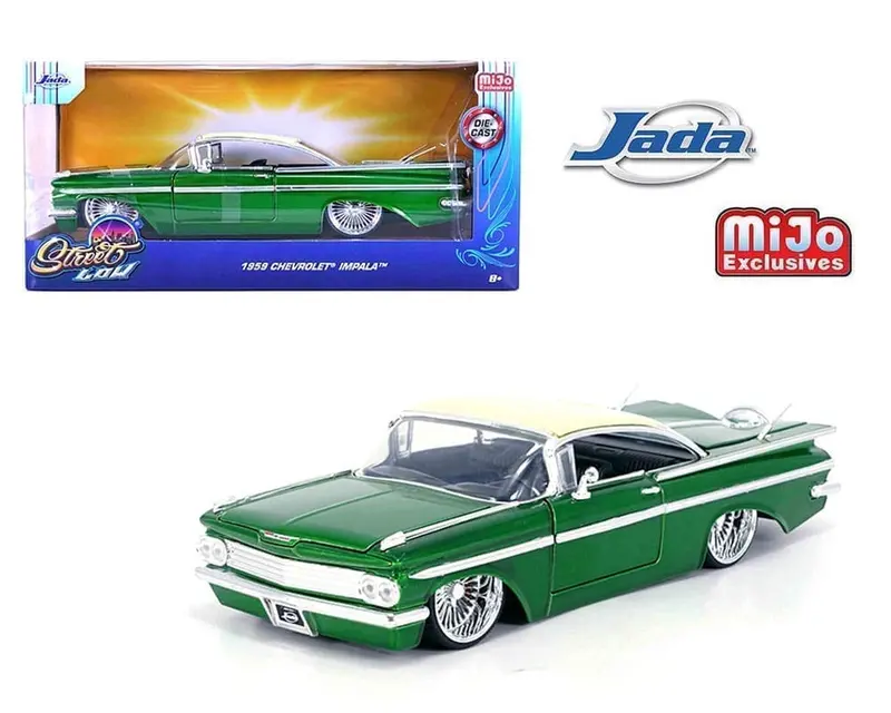 1:24 1959 Chevrolet Impala Ss Lowrider W/ Dub Wheels - Green -- Jada: Street Low 1