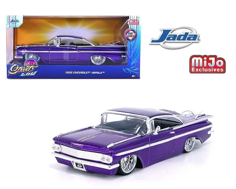 1:24 1959 Chevrolet Impala Ss Lowrider W/ Dub Wheels -- Purple -- Jada 1