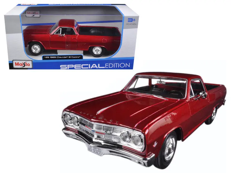 1:24 1965 Chevrolet El Camino -- Metallic Red -- Maisto 1
