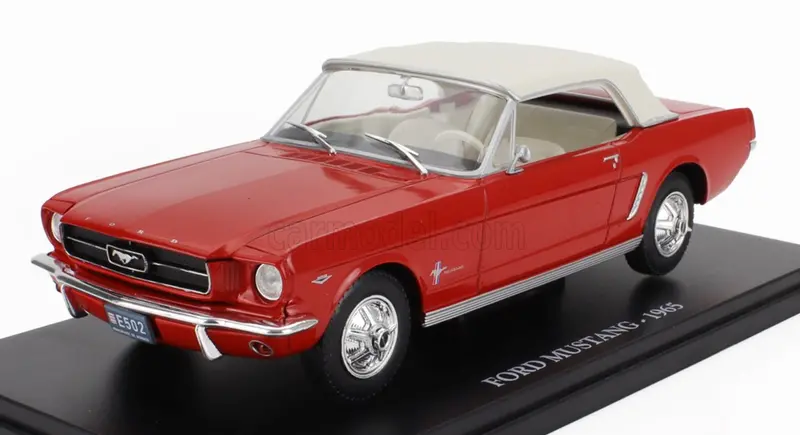 1:24 1965 Ford Mustang Convertible -- Red W/White Roof -- Atlas/Edicola 1