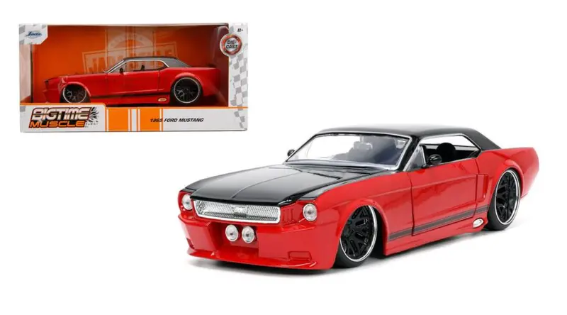 1:24 1965 Ford Mustang -- Red/Black -- Jada: Big Time Muscle 1
