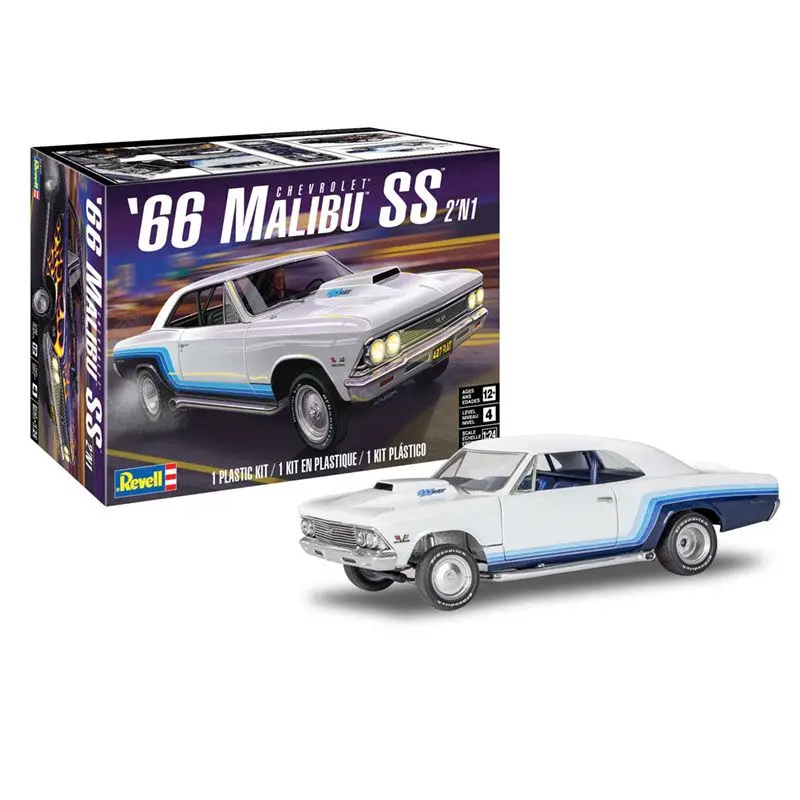 1:24 1966 Chevrolet Malibu Ss -- Plastic Kit -- Revell 14520 1