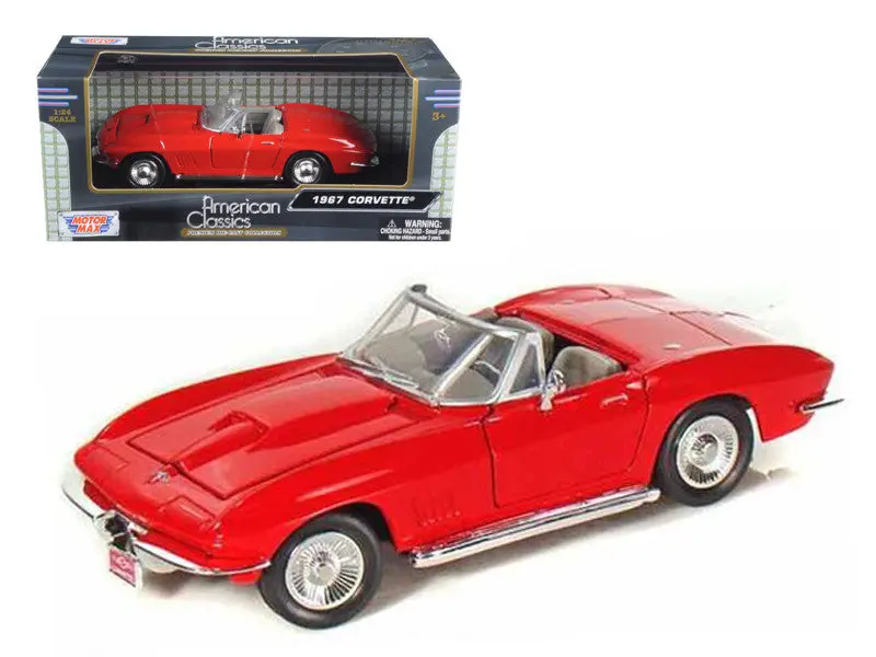 1:24 1967 Chevrolet Corvette Sting Ray Convertible -- Red -- Motormax 1