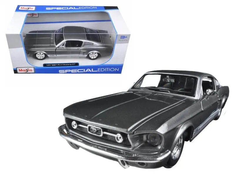1:24 1967 Ford Mustang Gt -- Grey -- Maisto 1
