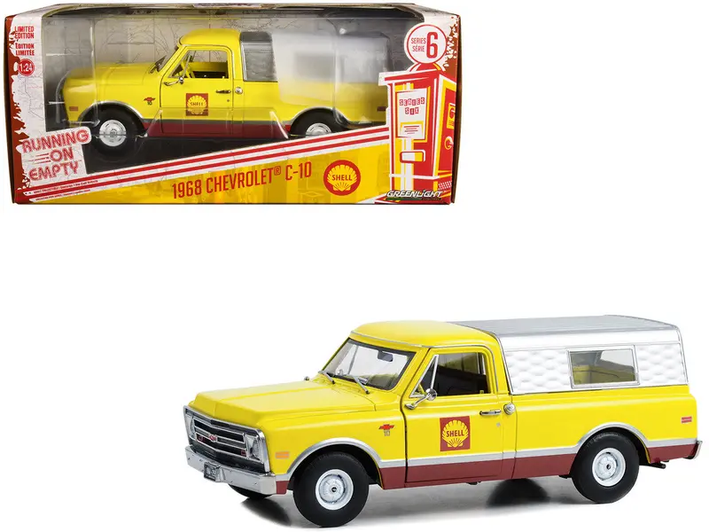 1:24 1968 Chevrolet C-10 Pickup Truck W/Camper -- Shell Oil -- Greenlight 1