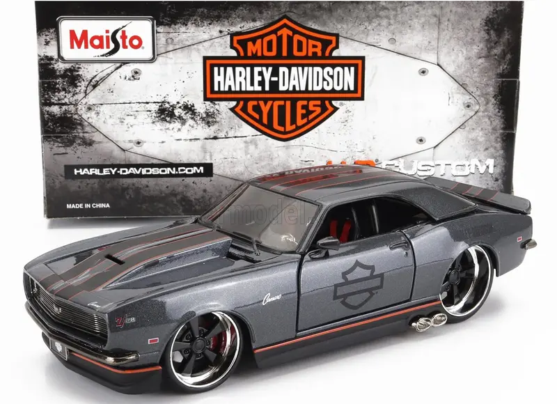 1:24 1968 Chevrolet Camaro Z/28 -- Harley-Davidson Grey -- Maisto 1