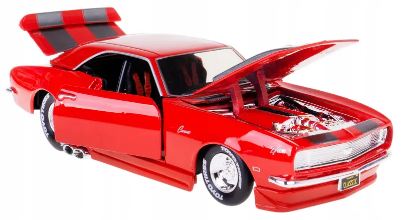 1:24 1968 Chevrolet Camaro Z28 -- Red W/Black Stripes -- Maisto Design 2