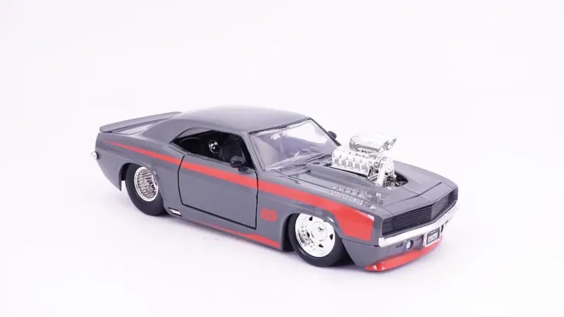 1:24 1969 Chevrolet Camaro -- Grey/Orange -- Jada: Big Time Muscle 1