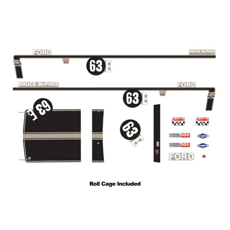 1:24 1970 Bathurst - Bruce Mcphee - #63E Xw Falcon - Decal Kit -- Dda: Accessory 1