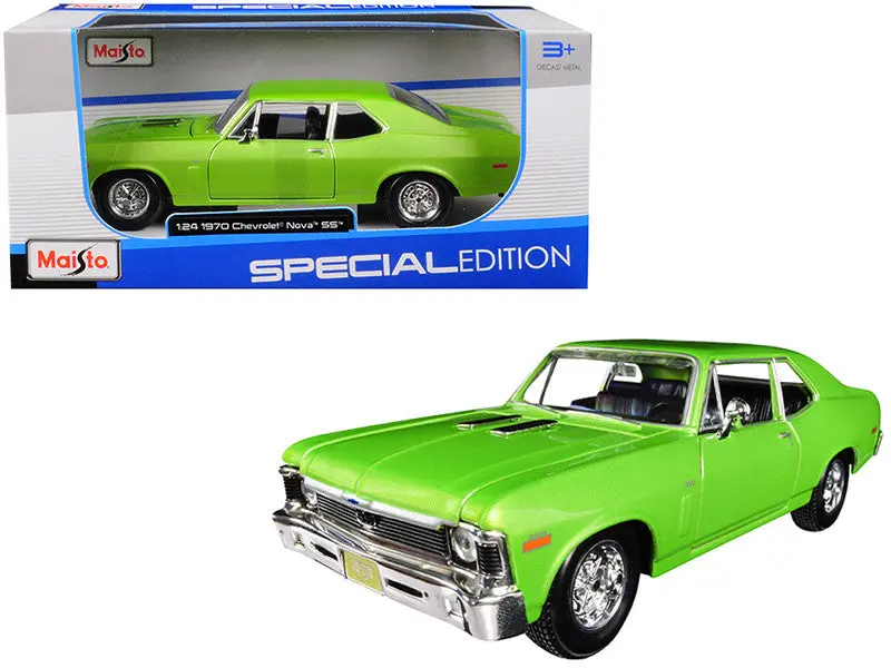 1:24 1970 Chevrolet Nova Ss -- Metallic Green -- Maisto 1