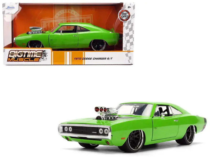 1:24 1970 Dodge Charger -- Green -- Jada: Big Time Muscle 1