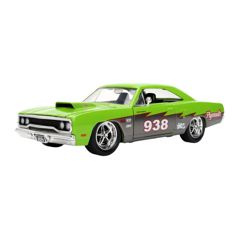 1:24 1970 Plymouth Road Runner -- #938 Green/Grey -- Jada: Big Time Muscle 1