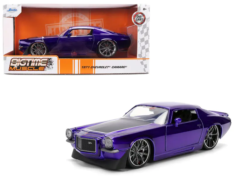 1:24 1971 Chevrolet Camaro -- Metallic Blue -- Jada: Big Time Muscle 1