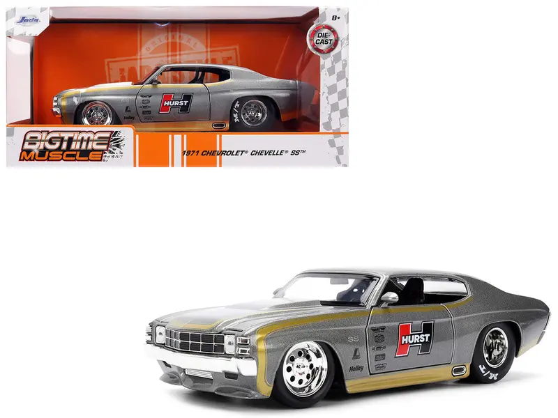 1:24 1971 Chevrolet Chevelle -- Grey/Gold Hurst -- Jada: Big Time Muscle 1