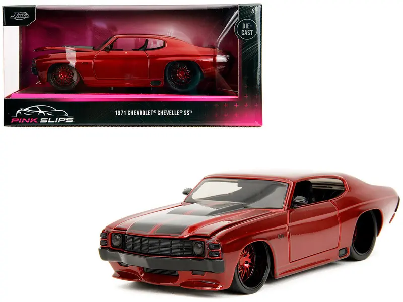 1:24 1971 Chevrolet Chevelle Ss -- Dark Red Metallic -- Jada: Pink Slips 1