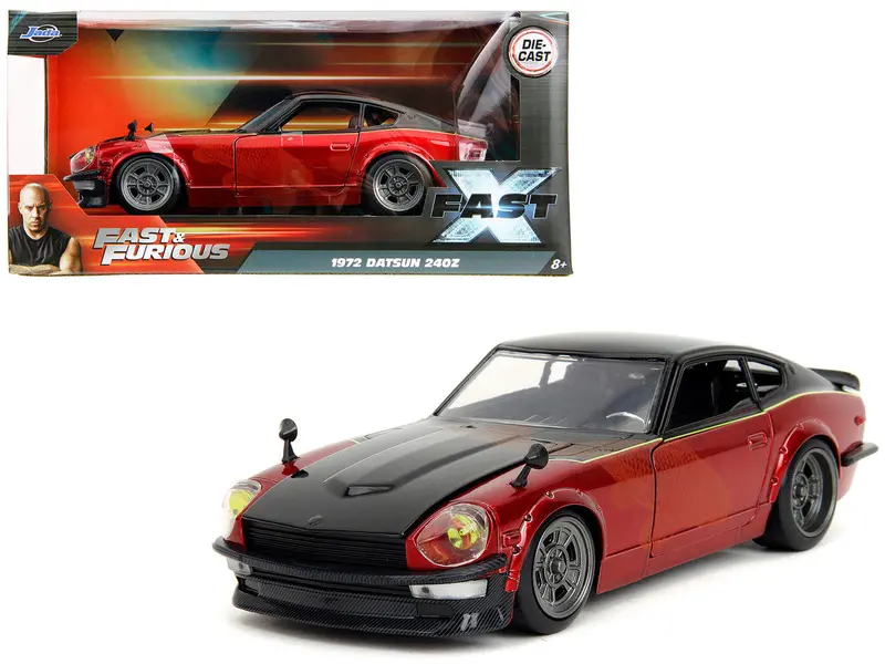 1:24 1972 Datsun 240Z -- Black / Red Metallic -- Fast & Furious X Jada 1