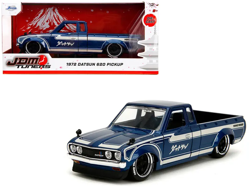 1:24 1972 Datsun 620 Pickup Truck -- Blue Metallic & Cream -- Jada: Jdm Tuners 1
