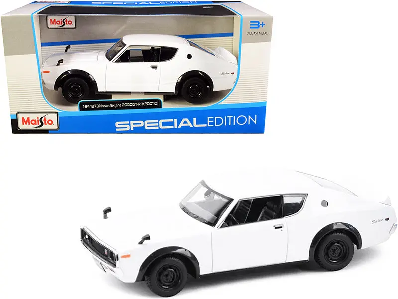 1:24 1973 Nissan Skyline 2000Gt-R (Kpgc110) -- White -- Maisto 1